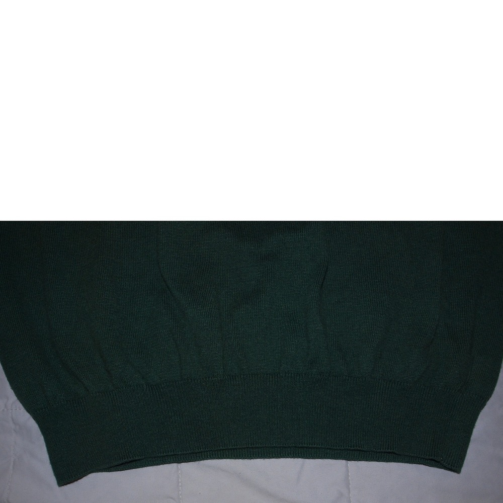 Chaps Cotton Cashmere V-Neck Sweater Mens size Large Green Knit Pullover - Picture 3 of 10